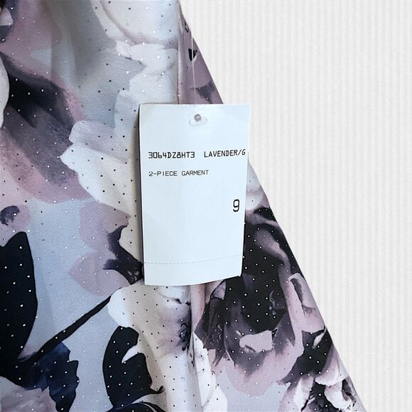 CITY STUDIO Skirt Women/Girl SZ 9 Purple Floral Above The Knee Prom Fit + Flare - Picture 4 of 15